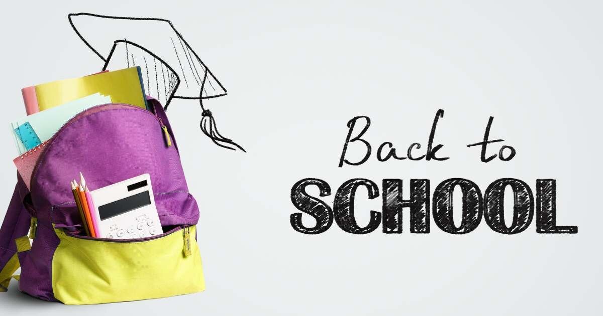 back to school banner with school essentials 